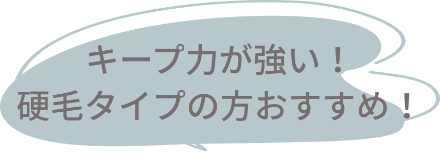 キープ力が強い!硬毛タイプの方おすすめ!